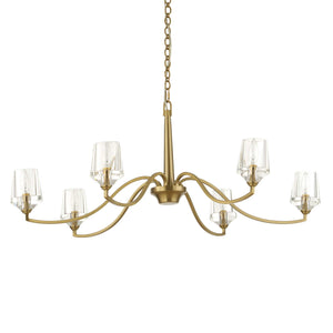 Uttermost Uttermost Barcelona 6-Light Natural Brass Chandelier With Oversized Crystal Shades, Modern Focal Piece 21404