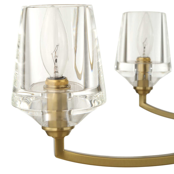 Uttermost Uttermost Barcelona 6-Light Natural Brass Chandelier With Oversized Crystal Shades, Modern Focal Piece 21404