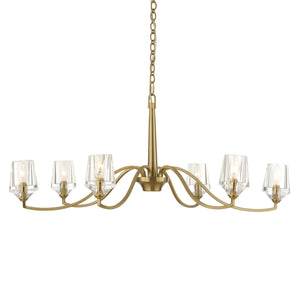 Uttermost Uttermost Barcelona 6-Light Natural Brass Chandelier With Oversized Crystal Shades, Modern Focal Piece 21404