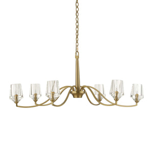 Uttermost Uttermost Barcelona 6-Light Natural Brass Chandelier With Oversized Crystal Shades, Modern Focal Piece 21404