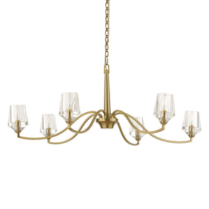 Uttermost Uttermost Barcelona 6-Light Natural Brass Chandelier With Oversized Crystal Shades, Modern Focal Piece 21404