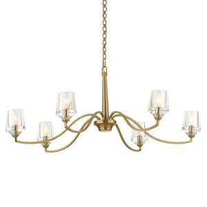 Uttermost Uttermost Barcelona 6-Light Natural Brass Chandelier With Oversized Crystal Shades, Modern Focal Piece 21404