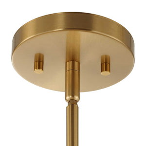 Uttermost Uttermost Ripple Frost Glass Pendant Light With Warm Brass Beads, Adjustable Hanging Length, 11" 21643