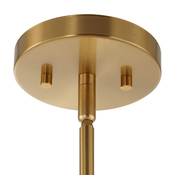 Uttermost Uttermost Ripple Frost Glass Pendant Light With Warm Brass Beads, Adjustable Hanging Length, 11" 21643