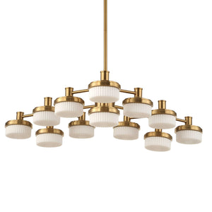 Uttermost Uttermost Warm Brass 12-Light Led Chandelier With Opal Glass Shades, Dimmable, 3055 Lumens 21408