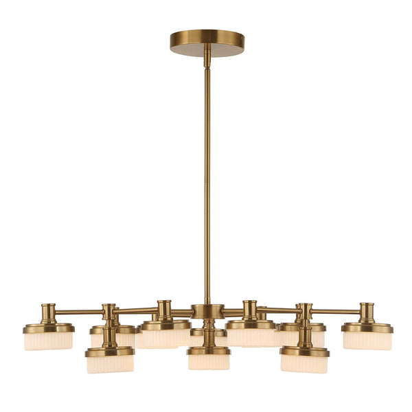 Uttermost Uttermost Warm Brass 12-Light Led Chandelier With Opal Glass Shades, Dimmable, 3055 Lumens 21408