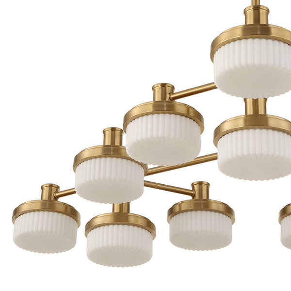 Uttermost Uttermost Warm Brass 12-Light Led Chandelier With Opal Glass Shades, Dimmable, 3055 Lumens 21408