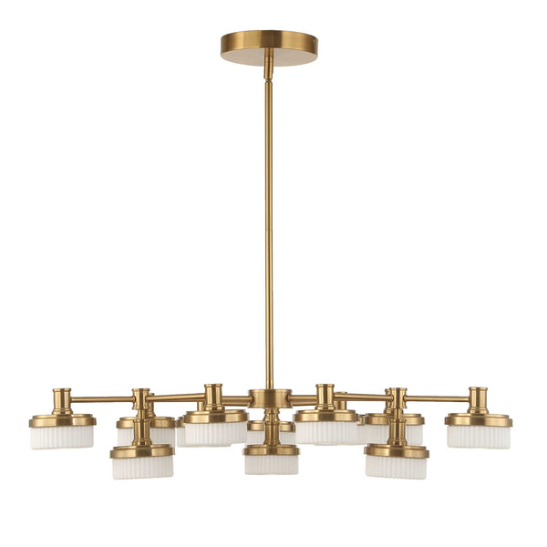 Uttermost Uttermost Warm Brass 12-Light Led Chandelier With Opal Glass Shades, Dimmable, 3055 Lumens 21408