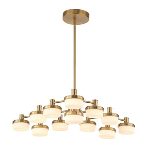 Uttermost Uttermost Warm Brass 12-Light Led Chandelier With Opal Glass Shades, Dimmable, 3055 Lumens 21408