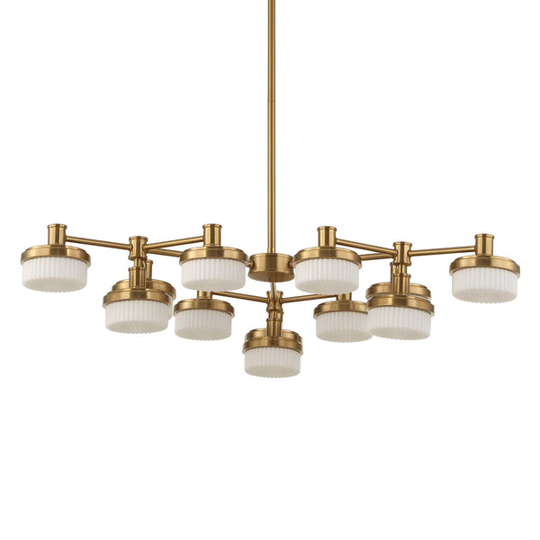 Uttermost Uttermost Warm Brass 12-Light Led Chandelier With Opal Glass Shades, Dimmable, 3055 Lumens 21408