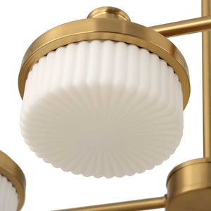 Uttermost Uttermost Warm Brass 12-Light Led Chandelier With Opal Glass Shades, Dimmable, 3055 Lumens 21408