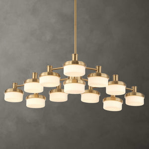 Uttermost Uttermost Warm Brass 12-Light Led Chandelier With Opal Glass Shades, Dimmable, 3055 Lumens 21408