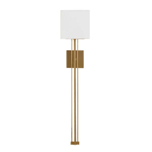 Uttermost Uttermost Trenton Warm Brass 2-Light Wall Sconce With Square White Shade — Architectural Ambient Light 22601