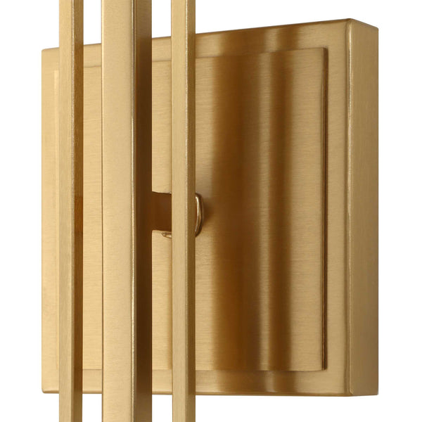 Uttermost Uttermost Trenton Warm Brass 2-Light Wall Sconce With Square White Shade — Architectural Ambient Light 22601