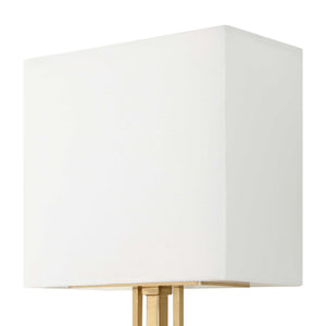 Uttermost Uttermost Trenton Warm Brass 2-Light Wall Sconce With Square White Shade — Architectural Ambient Light 22601