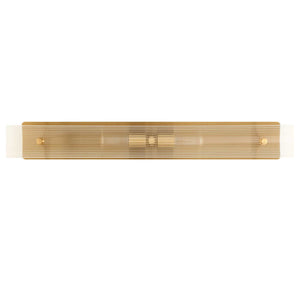 Uttermost Uttermost Elmhurst Two-Light Vanity Sconce In Warm Brass With Clear Ribbed Glass Shades, Damp-Rated 22602
