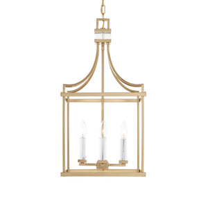 Uttermost Uttermost Montreal Lantern Pendant Light 4-Light Brass With Crystal Candle Sleeves, Adjustable Chain 21644