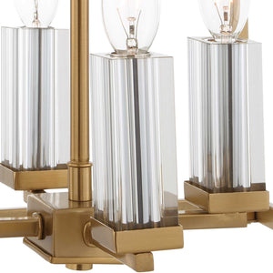 Uttermost Uttermost Montreal Lantern Pendant Light 4-Light Brass With Crystal Candle Sleeves, Adjustable Chain 21644