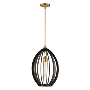 Uttermost Uttermost Darby Dark Bronze Oval Pendant With Warm Brass Accents, Adjustable Height, Sculptural Light 21647