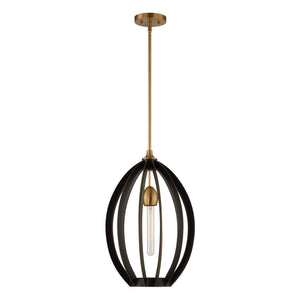Uttermost Uttermost Darby Dark Bronze Oval Pendant With Warm Brass Accents, Adjustable Height, Sculptural Light 21647