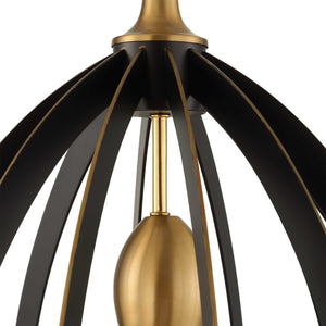 Uttermost Uttermost Darby Dark Bronze Oval Pendant With Warm Brass Accents, Adjustable Height, Sculptural Light 21647