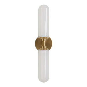 Uttermost Uttermost Wellsville 2-Light Brass Sconce With Opal Glass Shades, Damp-Rated Vanity Or Hallway Lighting Fixture 22607