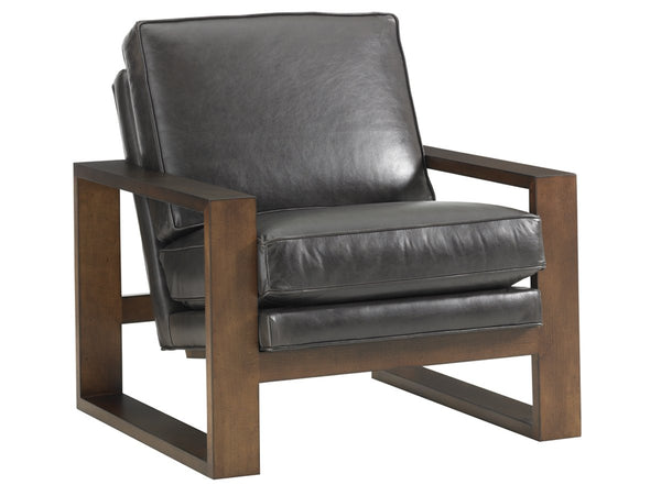 Lexington Axis Handcrafted Leather Accent Chair with Nailhead Trim for Elegant Living Rooms LL1516-11-40