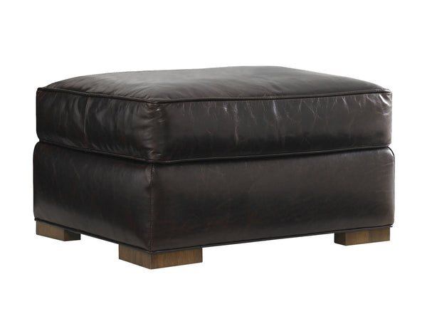 Lexington Edgemere Leather Ottoman - Luxurious Upholstered Seating With Ultra Down Cushion For Stylish Comfort   Ll1593-44-40