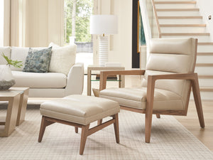 Lexington Tommy Bahama Home Hayley Leather Ottoman – Modern Design With Clean Lines, White Oak Finish, And Elegant Accent Materials   Ll1626-44-40