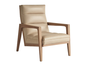 Lexington Tommy Bahama Home Hayley Leather Chair - Contemporary White Oak Design With Elegant Brushed Champagne Accents   Ll1626-11-40
