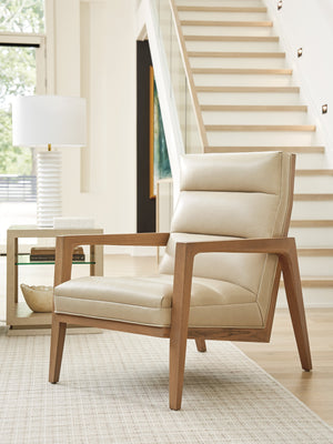 Lexington Tommy Bahama Home Hayley Leather Chair - Contemporary White Oak Design With Elegant Brushed Champagne Accents   Ll1626-11-40