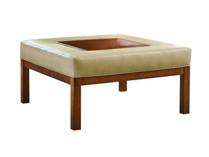 Lexington Crandon Park Premium Leather Ottoman with Nailhead Trim for Living Room Seating LL1709-44-60