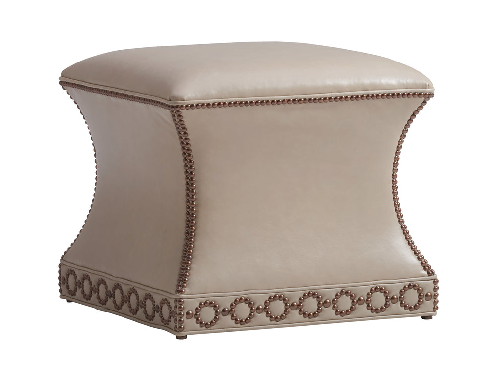 Lexington Merino Leather Ottoman - Luxe Transitional Design With Elegant Gold Accents And Rich Espresso Finish   Ll1844-25-40