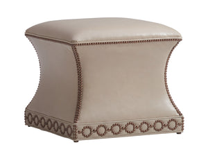 Lexington Merino Leather Ottoman - Luxe Transitional Design With Elegant Gold Accents And Rich Espresso Finish   Ll1844-25-40
