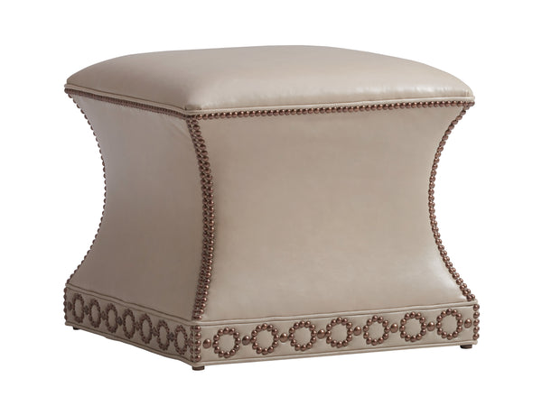 Lexington Merino Leather Ottoman - Luxe Transitional Design With Elegant Gold Accents And Rich Espresso Finish   Ll1844-25-40