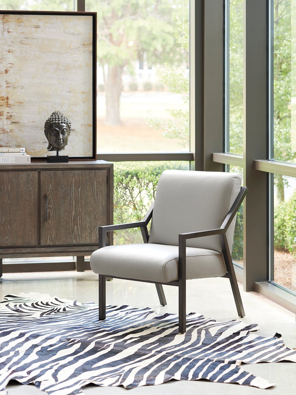 Lexington Weldon Leather Chair - Stylish Contemporary Design With Clean Lines And Elegant Oak Finish Accents   Ll1866-11-40