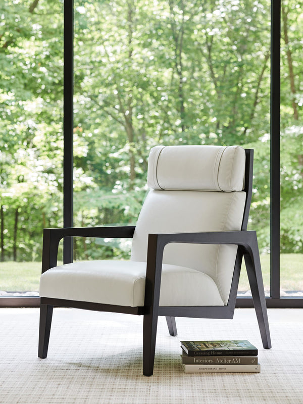 Lexington Covina Premium Leather Accent Chair Mid-century Modern Style for Living Room or Den LL1896-11-60