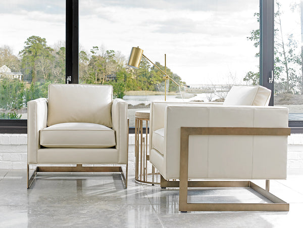 Lexington Studio Round Accent Table - Contemporary Gray Elm Top With Elegant Burnished Silver Leaf Base Design Shadow Mist  725-951