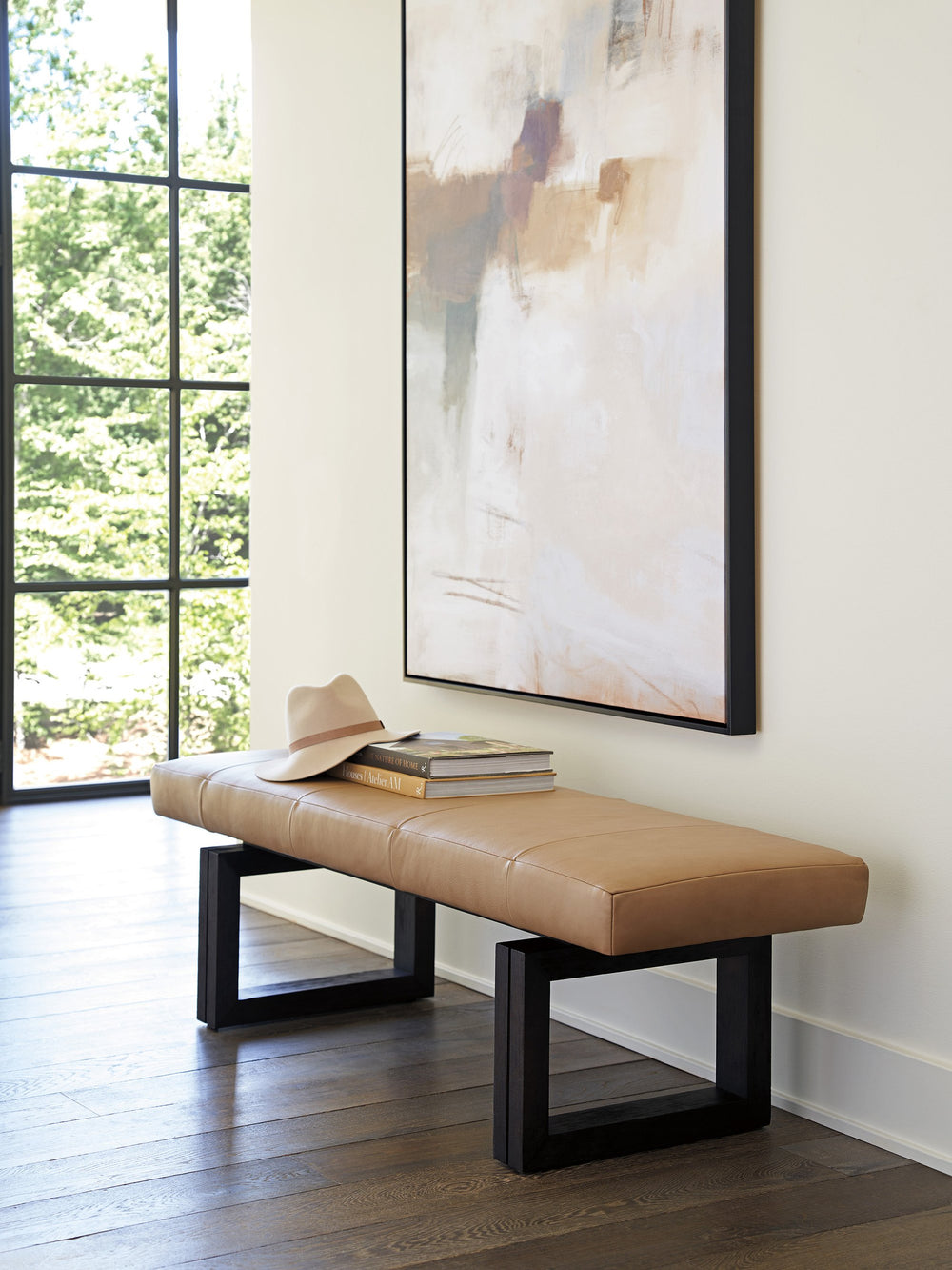 Lexington Luxor Leather Bench - Contemporary Design With Elegant Upholstery And Warm Taupe Finish For Chic Living   Ll1957-25-40