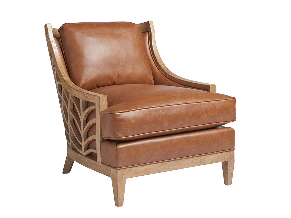 Lexington Tommy Bahama Home Marion Leather Chair - Embrace Global Eclecticism With Authentic Knotty Oak And Casual Sophistication Newcastle  Ll1989-11-40