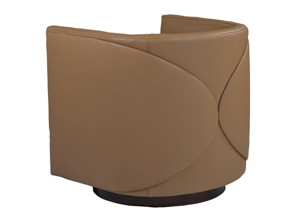 Ingrid Leather Swivel Accent Chair with 360 Degree Base for Modern Living Rooms