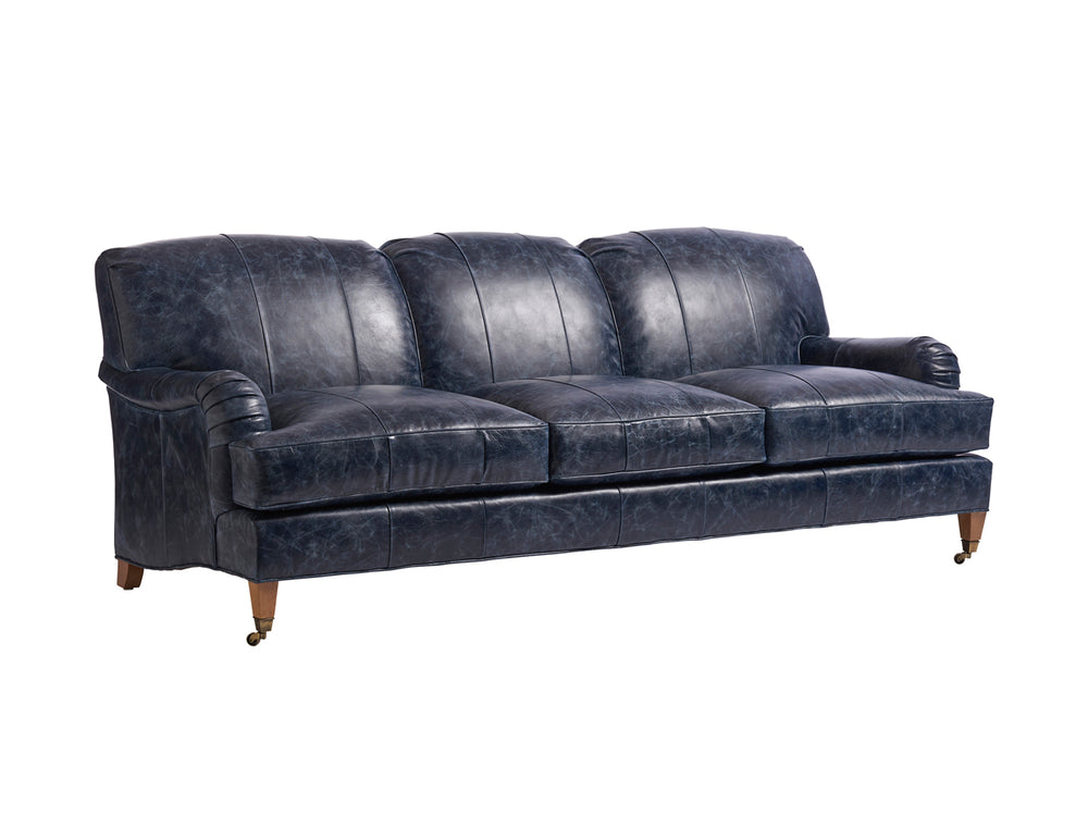 Lexington Barclay Butera Sydney Leather Sofa - Luxurious Upholstery With Brass Casters, Perfect For Elegant Living Spaces   Ll5110-33b-40