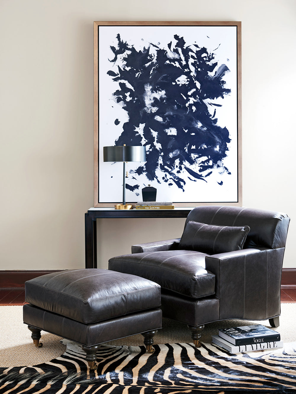 Lexington Barclay Butera Oxford Leather Chair - Elegant Upholstered Seating With Ultra Down Cushion And Artisan Quality Craftsmanship   Ll5160-11-40