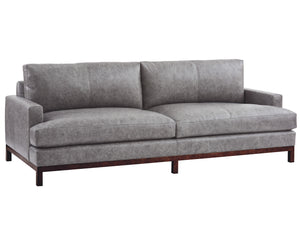 Lexington Barclay Butera Horizon Leather Sofa - Luxurious Upholstery With Ultra Down Cushions And Elegant Bronze Metal Finish   Ll5178-33br-40