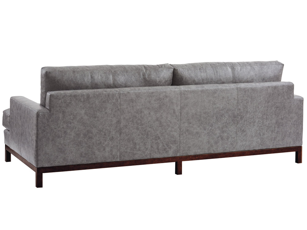 Lexington Barclay Butera Horizon Leather Sofa - Luxurious Upholstery With Ultra Down Cushions And Elegant Bronze Metal Finish   Ll5178-33br-40