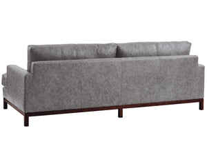 Lexington Barclay Butera Horizon Leather Sofa - Luxurious Upholstery With Ultra Down Cushions And Elegant Bronze Metal Finish   Ll5178-33br-40