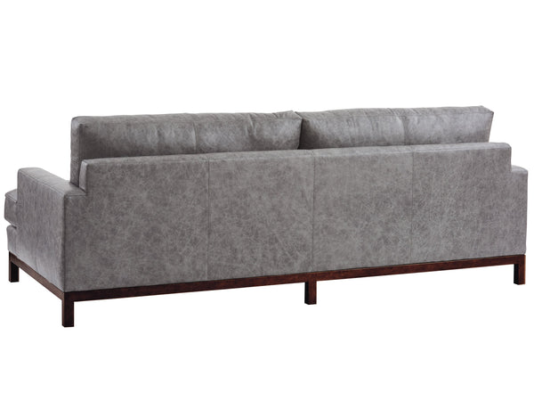 Lexington Barclay Butera Horizon Leather Sofa - Luxurious Upholstery With Ultra Down Cushions And Elegant Bronze Metal Finish   Ll5178-33br-40