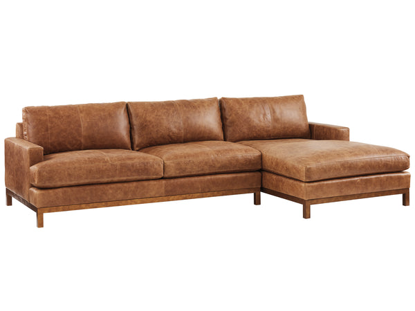 Lexington Barclay Butera Horizon Sectional Sofa Set With Luxe Leather Upholstery And Calais Brass Finish For Stylish Living   Ll5178-51s-40