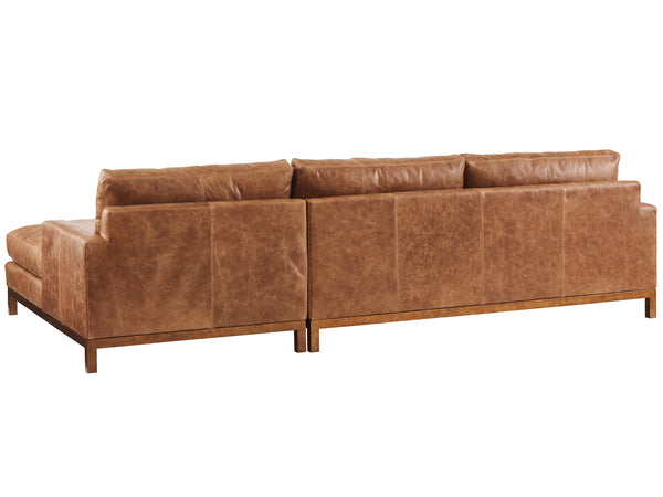 Lexington Barclay Butera Horizon Sectional Sofa Set With Luxe Leather Upholstery And Calais Brass Finish For Stylish Living   Ll5178-51s-40