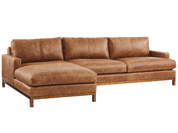 Lexington Barclay Butera Horizon Sectional Sofa Set With Luxe Leather Upholstery And Calais Brass Finish For Stylish Living   Ll5178-51s-41
